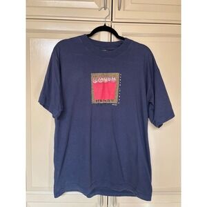 One Way Maasai Girls Graphic T-Shirt Navy Blue Cotton Made in Kenya Large